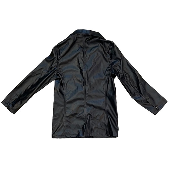 NWOT Black Faux Leather Jacket, Women’s Large - Picture 6 of 11